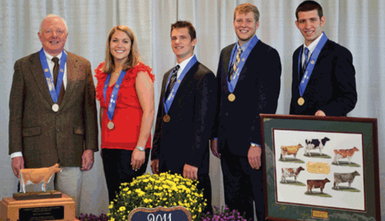 Cornell's winning dairy judging team 2011