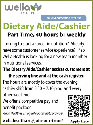 Dietary Aide / Cashier