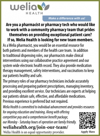 Pharmacist or Pharmacy Tech