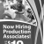 Now Hiring Production Associates!