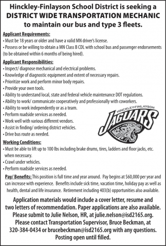 Hinckley-Finlayson School District #2165