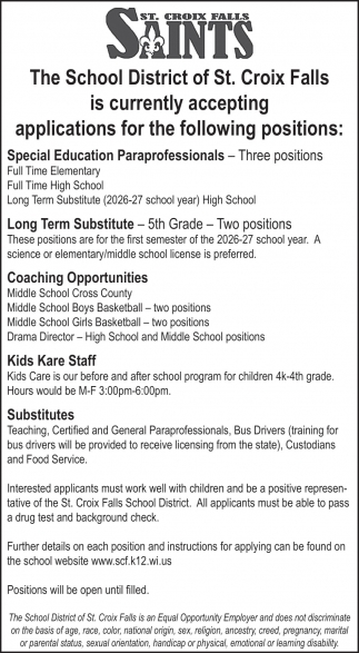 School District of St. Croix Falls