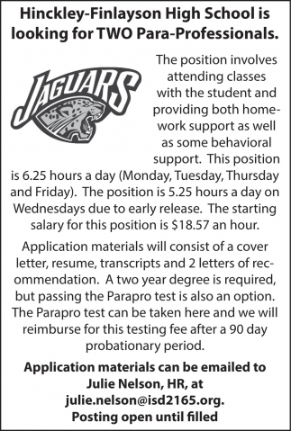 Hinckley-Finlayson School District #2165