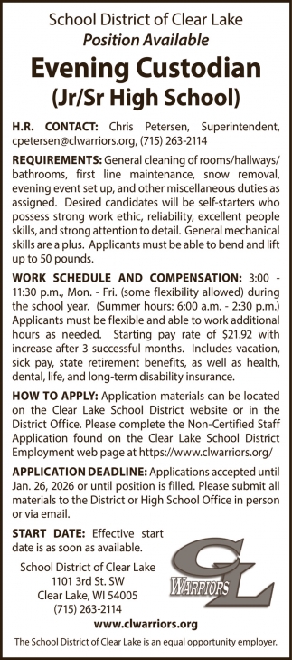 School District Of Clear Lake