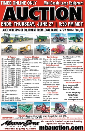 Auction, Musser Bros Auctions and Real Estate, Twin Falls, ID