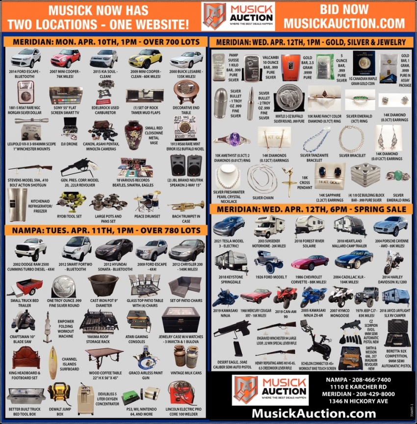 Bid Now, Musick Auction, Nampa, ID