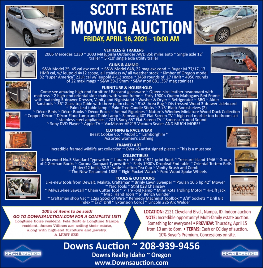 Scott Estate Moving Auction