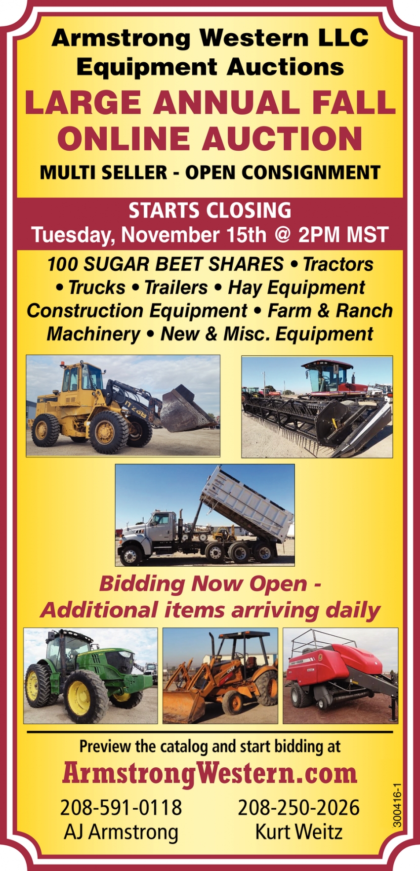 Large Annual Fall Online Auction
