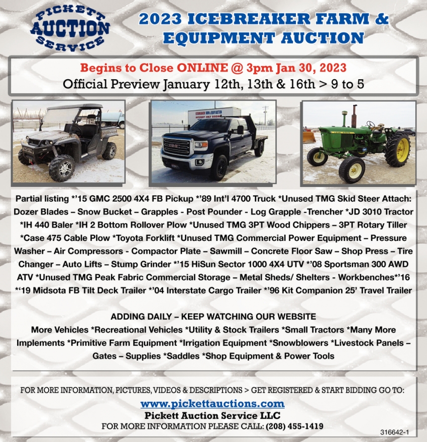 2023 Icebreaker Farm & Equipment Auction