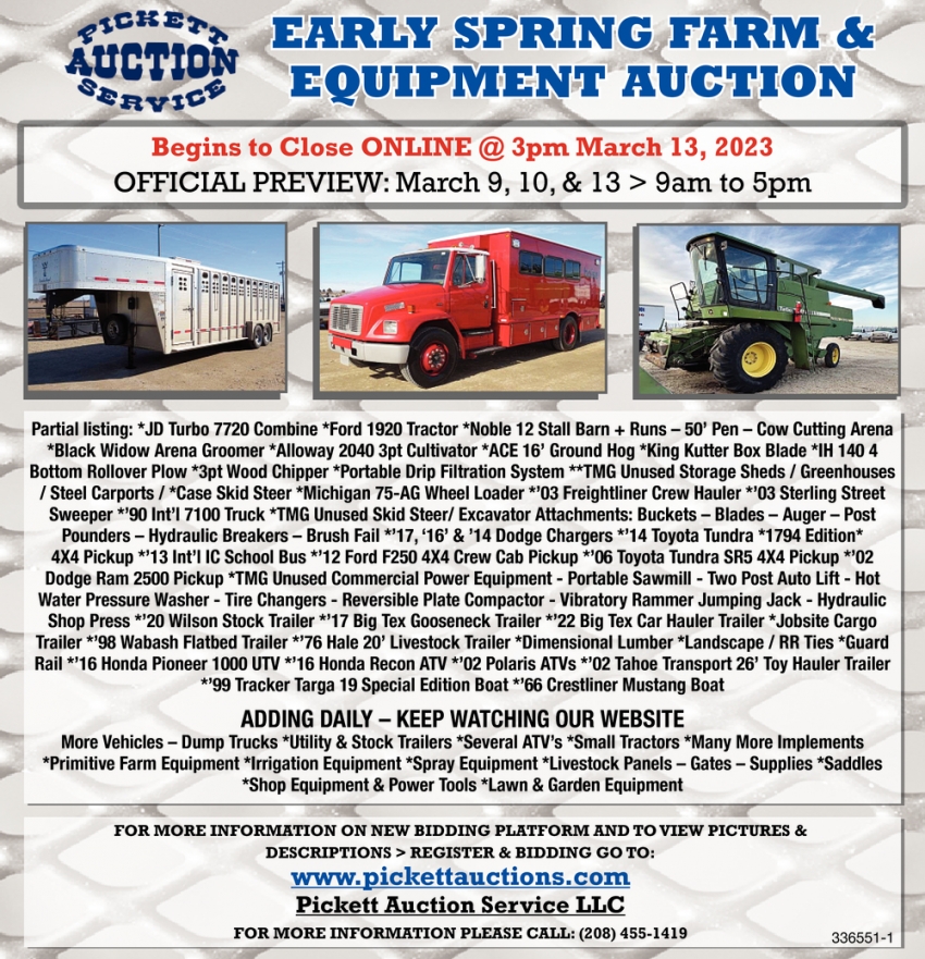 Early Spring Farm & Equipment Auction
