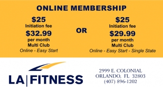 Online Membership, LA Fitness, Orlando, FL