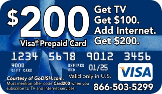 $200 Visa Prepaid Card