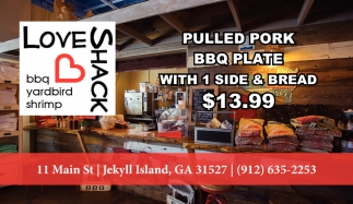 Pulled Pork BBQ Plate with 1 Side & Bread $13.99