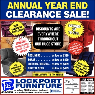 Annual Year End Clearance Sale!