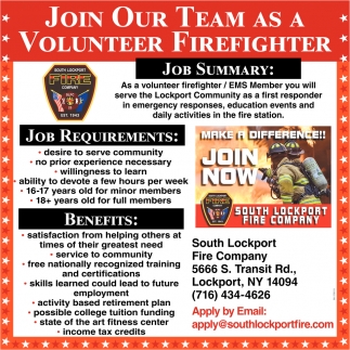 Join Our Team As A Volunteer Firefighter