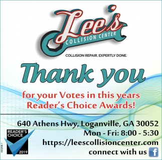 Thank You for your Votes , Lee's Collision Center