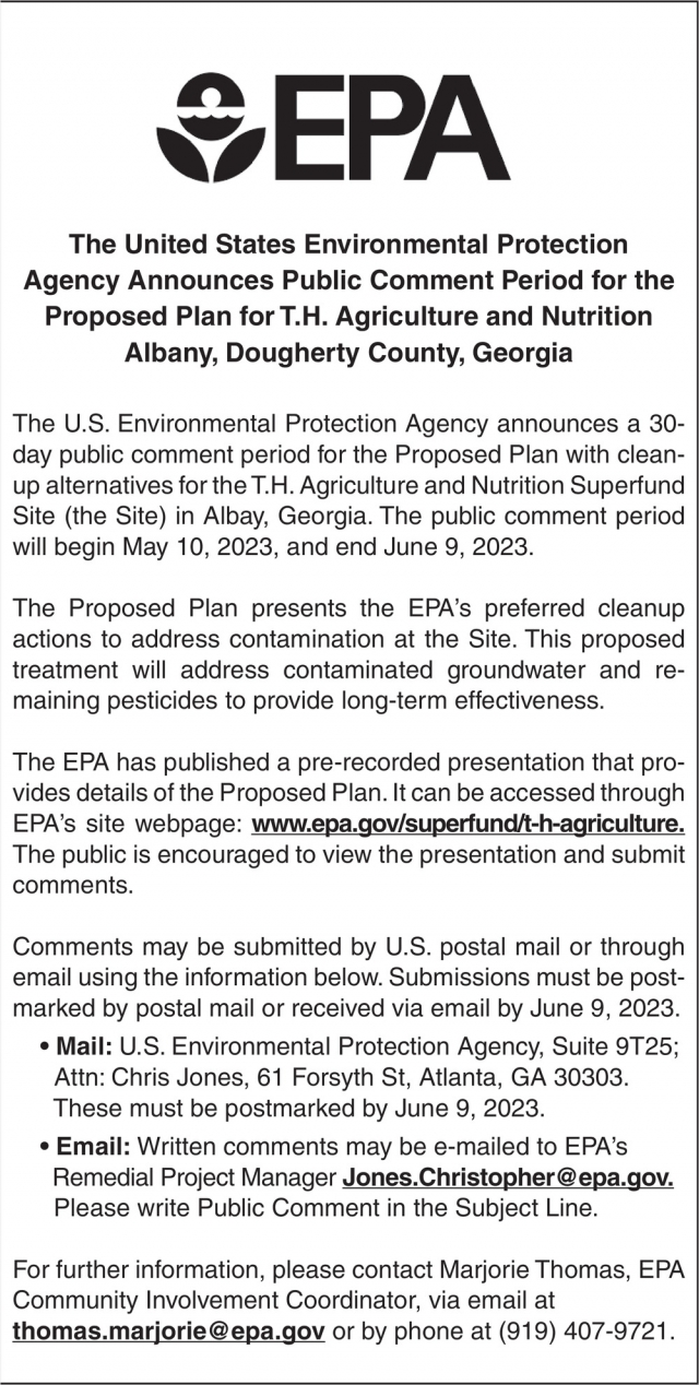 Public Comment, U.S. Environmental Protection Agency