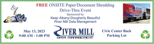 Onsite Paper/Document Shredding Drive-Thru Event, River Mill Data Management, Columbus, GA