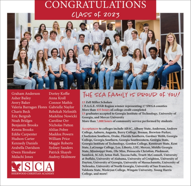 Congratulations Class of 2023, Sherwood Christian Academy, Albany, GA