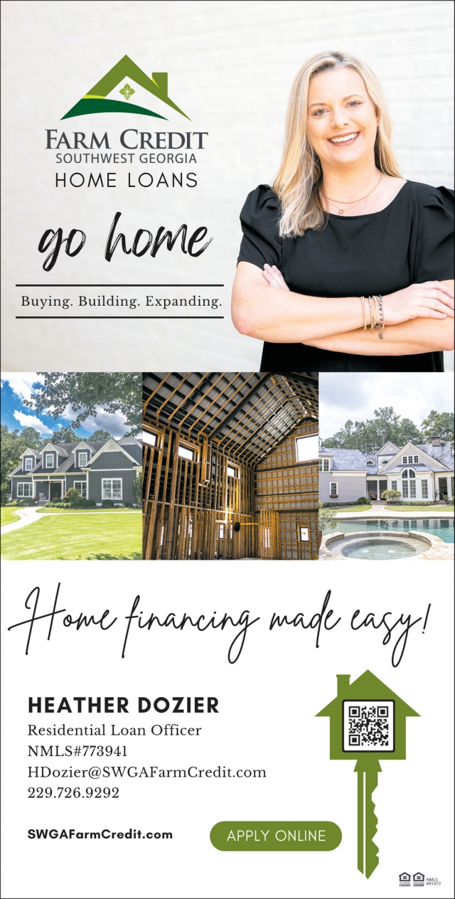 Go Home, Heather Dozier - Farm Credit Southwest Georgia Homes Loans