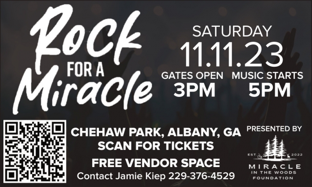 Free Vendor Space, Rock for A Miracle (November 11, 2023), Albany, GA