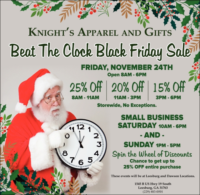 Beat the Clock Black Friday Sale, Knight's, Dawson, GA