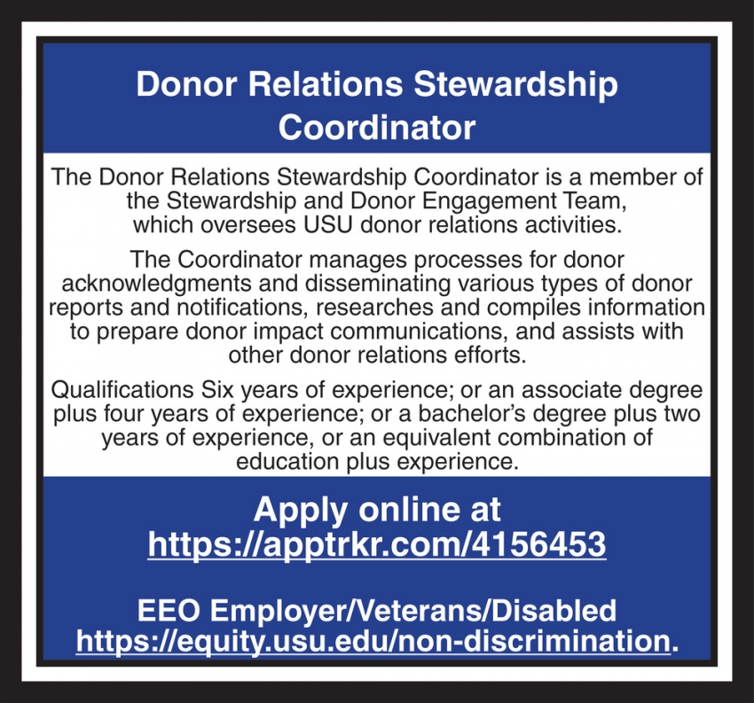 Donor Relations Stewardship Coordinator