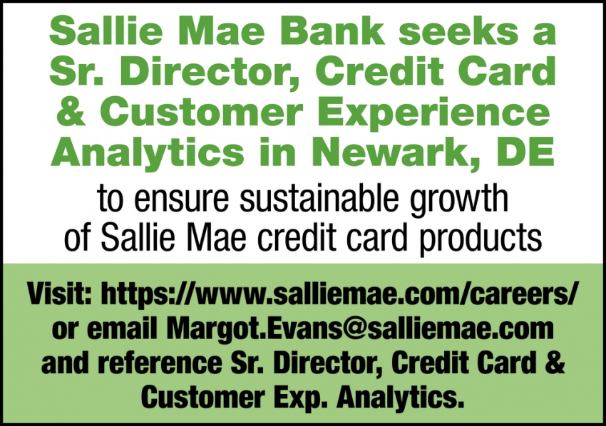 Sr. Director, Credit Card & Customer Experience