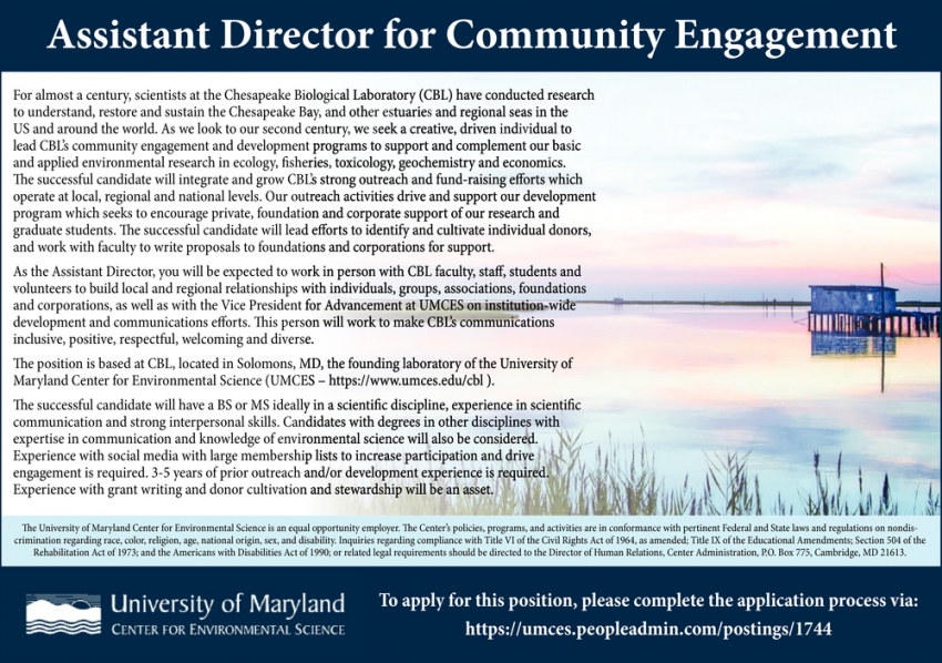 Assistant Director For Community Engagement
