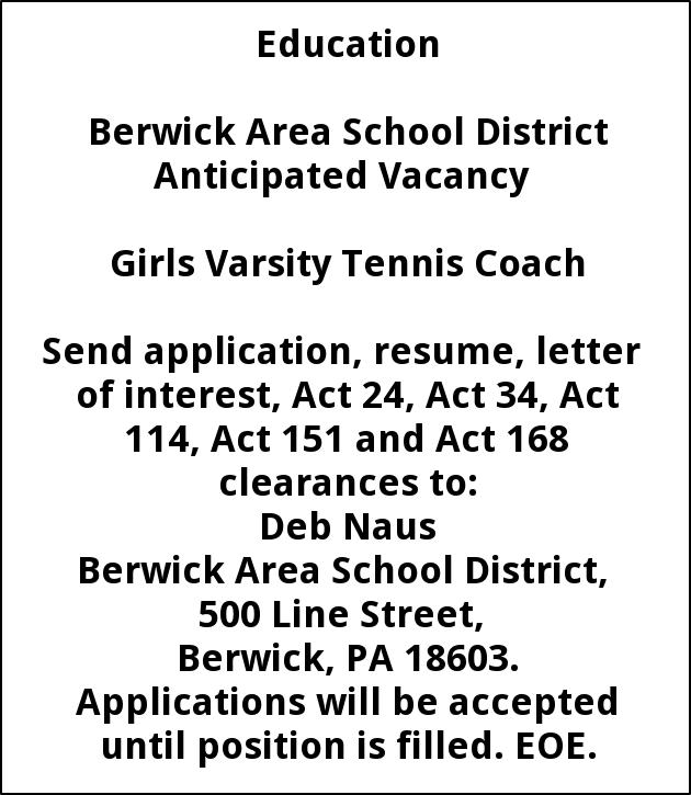 Girls Varsity Tennis Coach