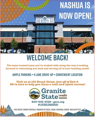 Welcome Back!, Granite State Credit Union