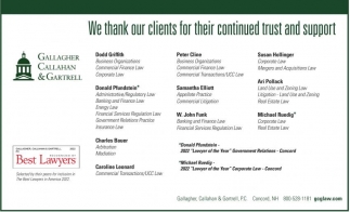 We Thank Our Clients For Their Continued Trust And Support