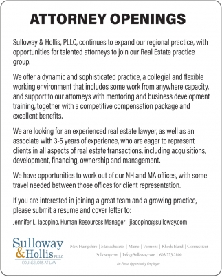 Attorney Openings