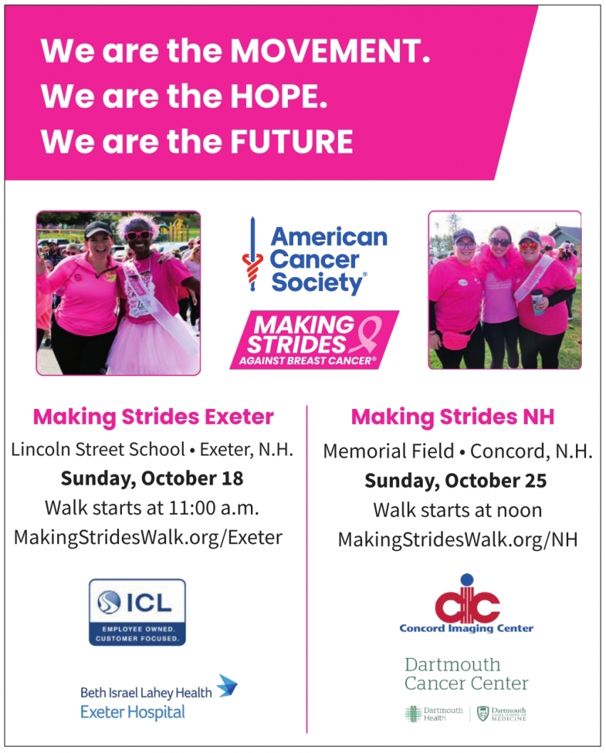 Making Strides Against Breast Cancer October 18 & 25, 2026)