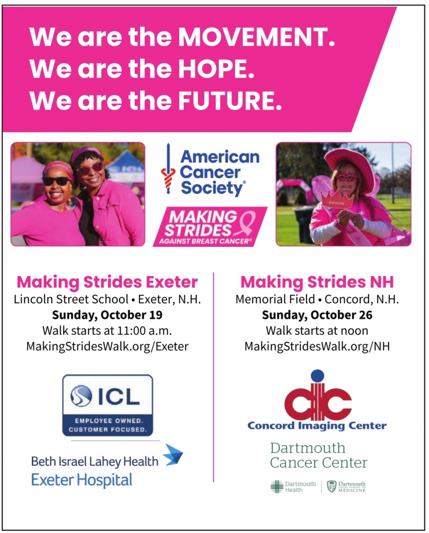 Making Strides Against Breast Cancer (October 19 & 26, 2025)