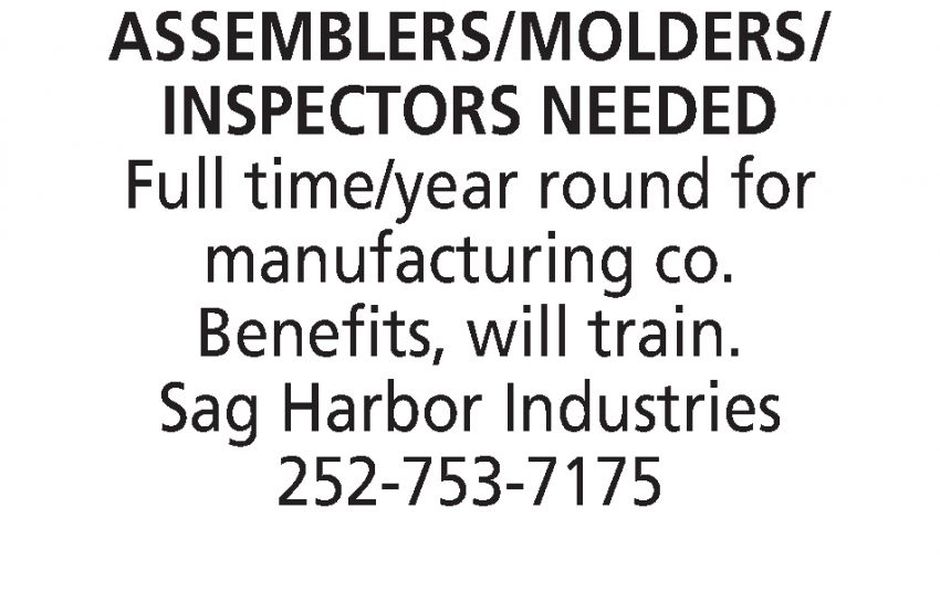 Assemblers/Molders/Inspectors