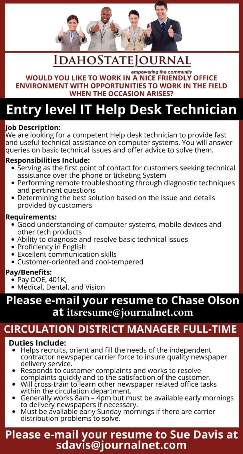 Entry Level IT Help Desk Technician