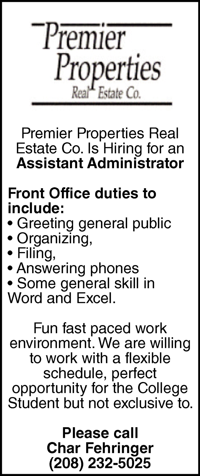 Assistant Administrator