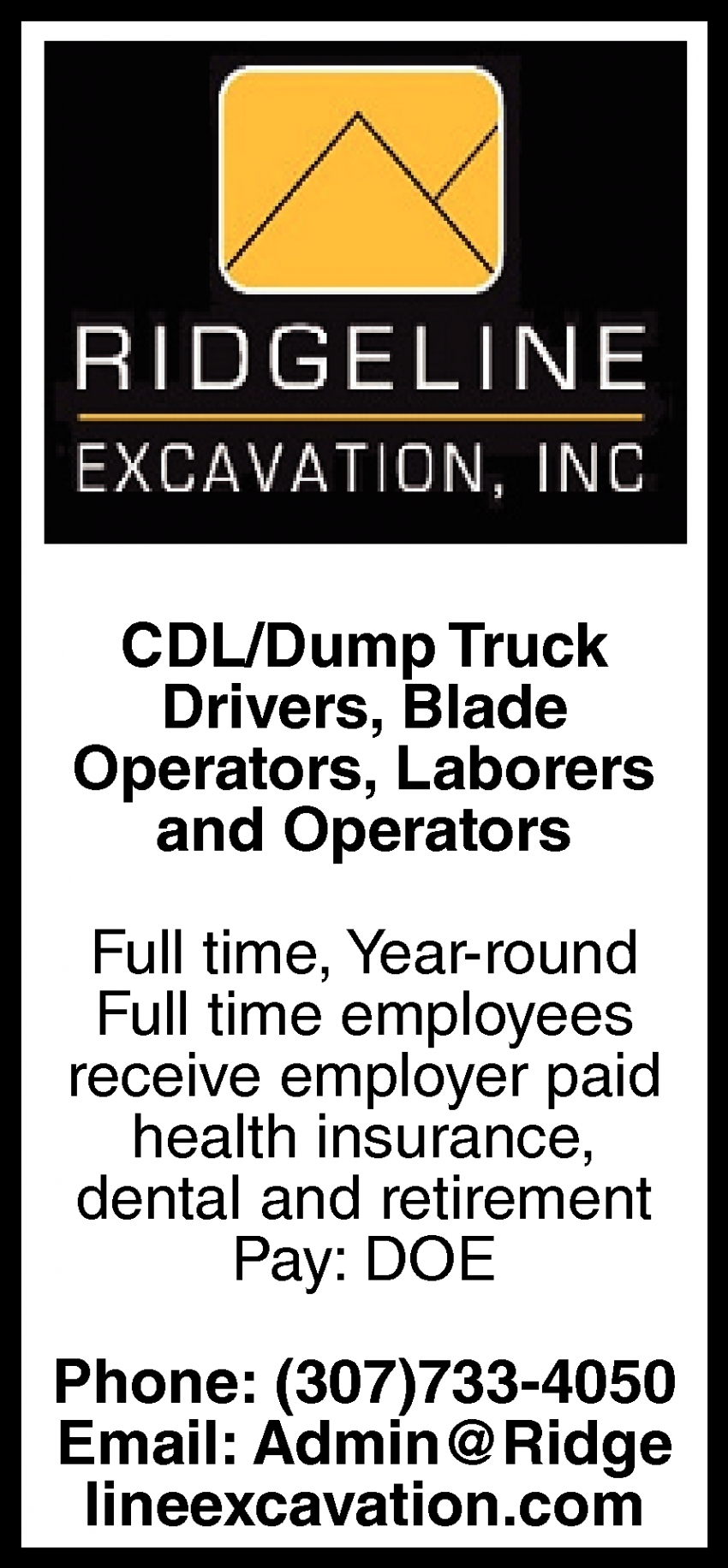 CDL/Dump Truck Drivers