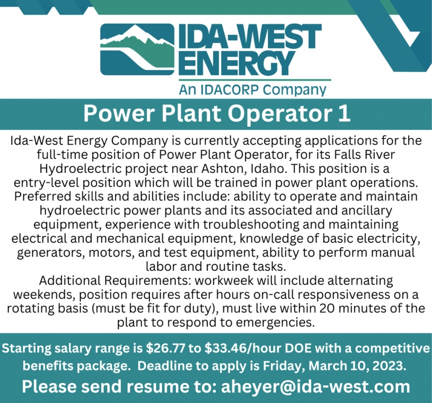 Power Plant Operator 1