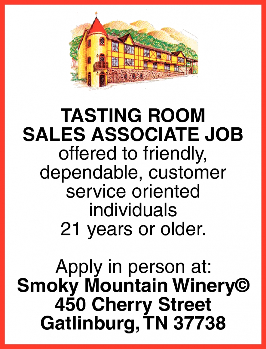 Tasting Room Sales Associate Job