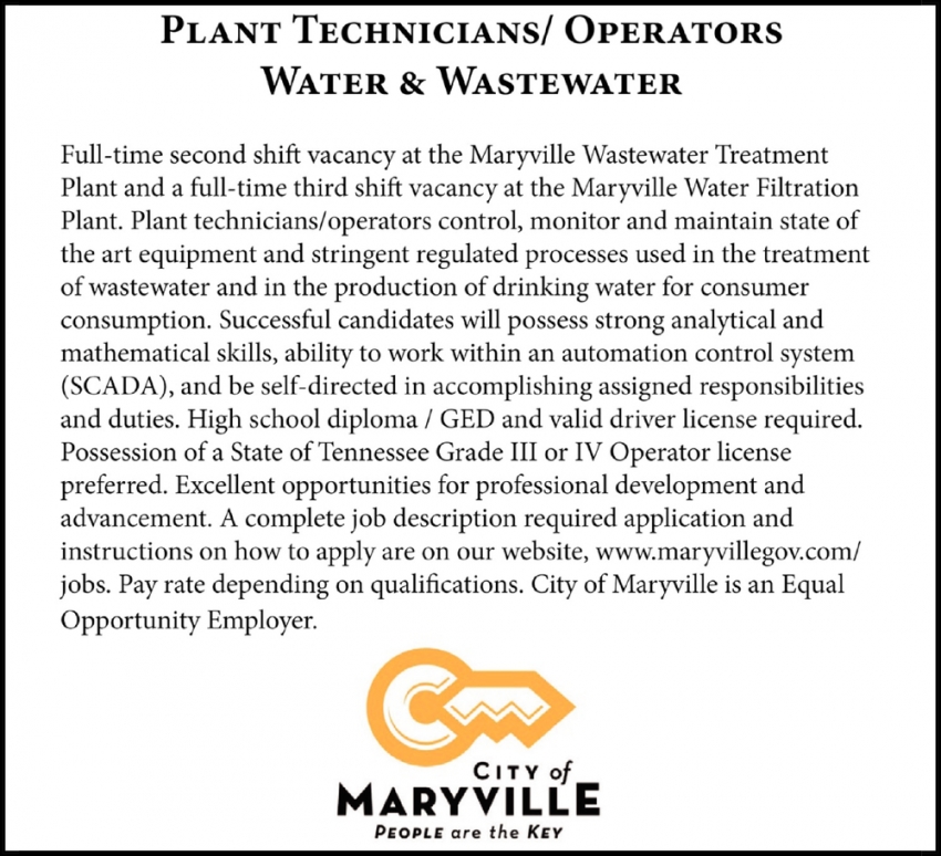 Plant Technicians/Operators