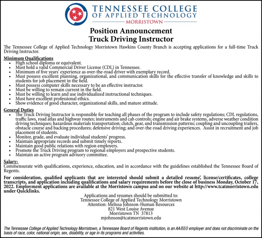 Truck Driving Instructor