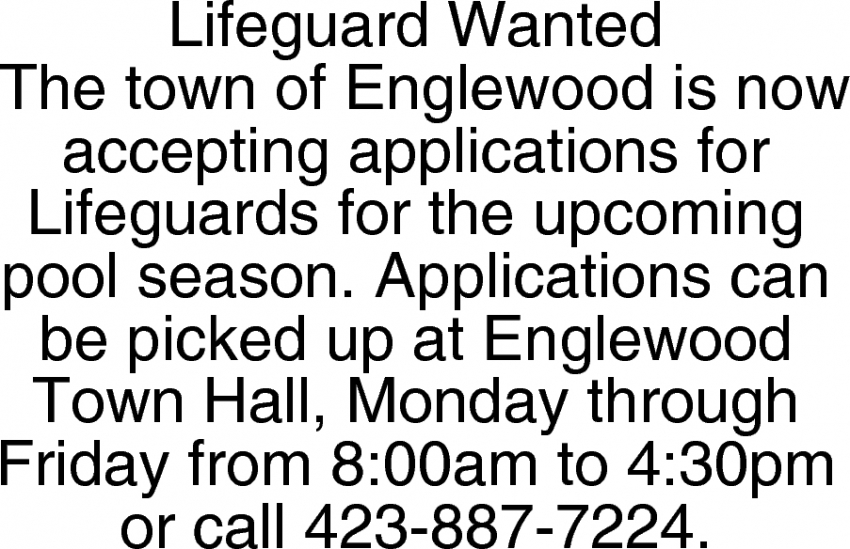 Lifeguard Wanted