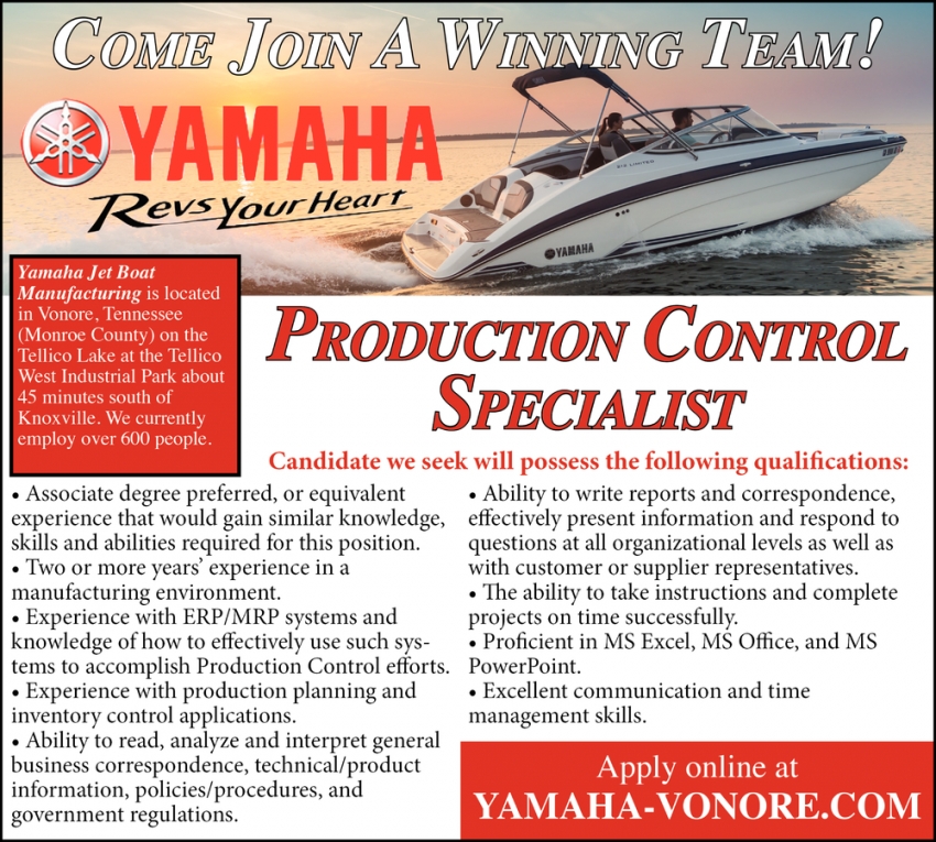Production Control Specialist