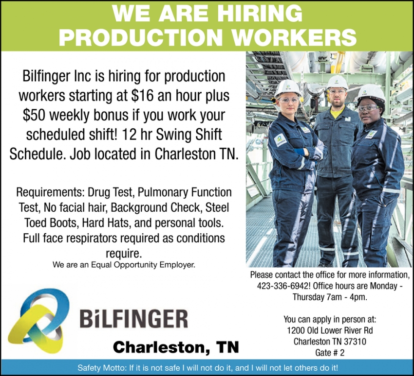 We Are Hiring Production Workers