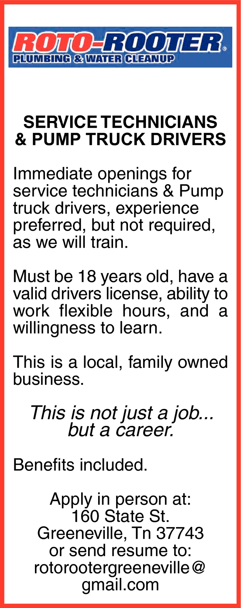 Service Technicians & Pump Truck Drivers
