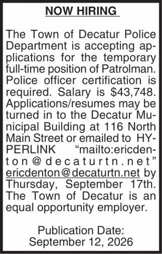 The Town of Decatur Police Department