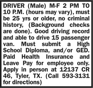 Driver (Male)