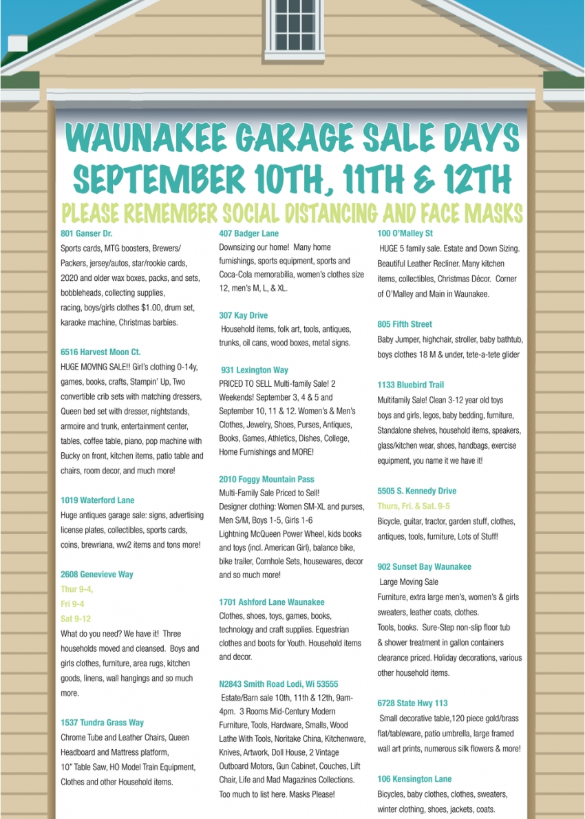 Waunakee Garage Sale Days, Waunakee Tribune